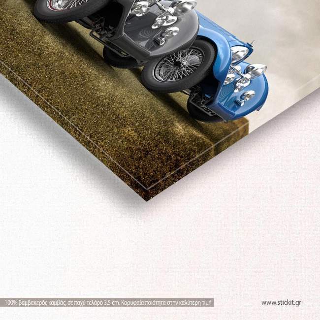 Canvas print Retro cars, panoramic, side