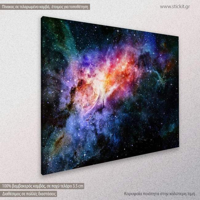 Nebula and galaxy, πίνακας σε καμβά, κοντινό