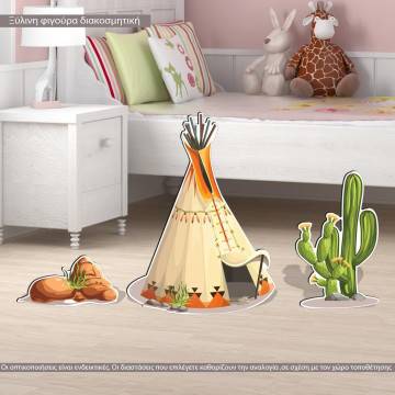 Άγρια δύση ξύλινα σχέδια για διακόσμηση βάπτισης