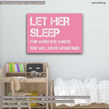 Πίνακας σε καμβά Let her sleep..