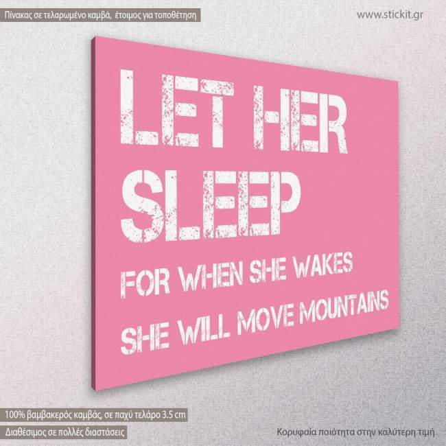 Canvas print Let her sleep.., side