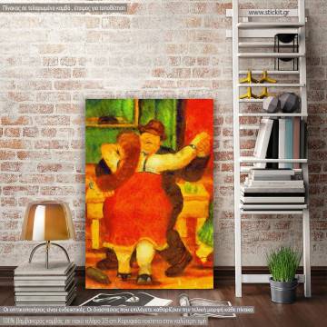 Canvas print Couple dancing reart  (original by F. Botero), reproduction