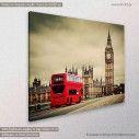 Canvas print London, London, red bus in motion, side