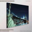 Canvas printNew York, Brooklyn bridge, statue of Liberty, side