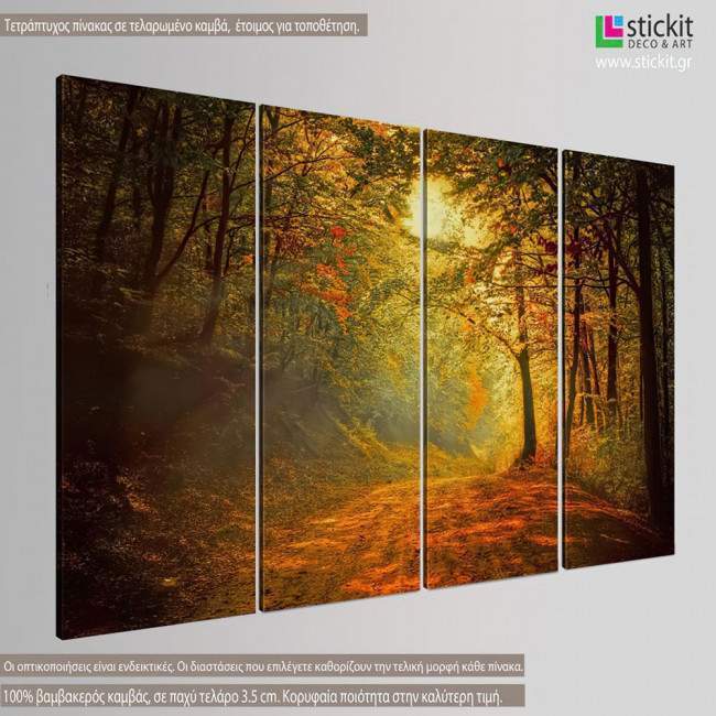 Canvas print Forest memories, four panels, side