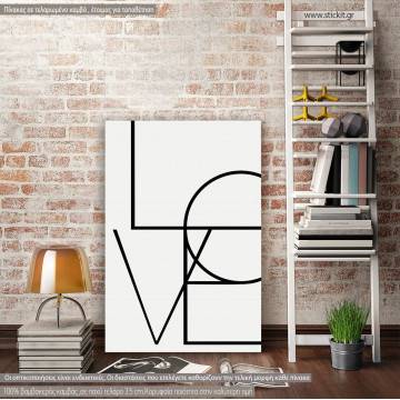Πίνακας σε καμβά Love (vertical)