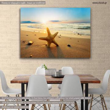 Πίνακας σε καμβά Αστερίας, Starfish on the beach I