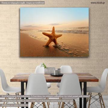 Πίνακας σε καμβά Αστερίας, Starfish on the beach II