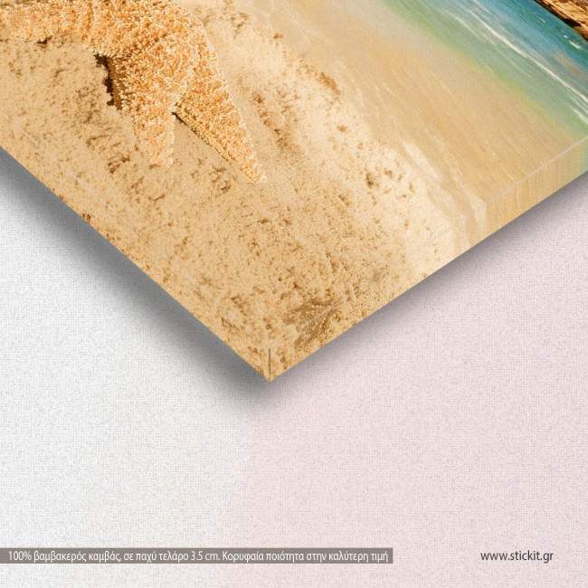 Canvas print Anchor on the beach, detail