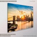 Brooklyn bridge and the Manhattan skyline, πίνακας σε καμβά, κοντινό