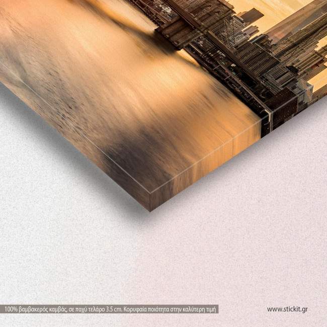 Canvas printNew York bridge, Brooklyn bridge and the Manhattan skyline, detail