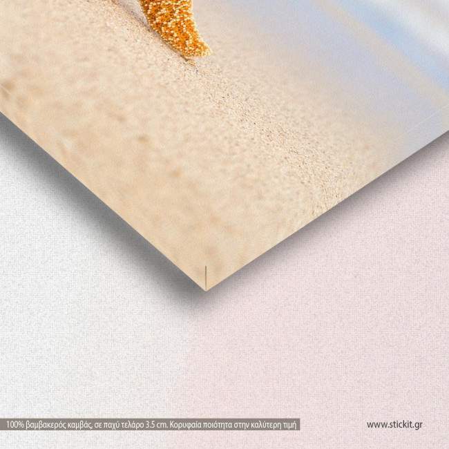 Two starfish on beach, πίνακας σε καμβά, λεπτομέρεια
