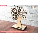 Wooden tree with base decorative figure