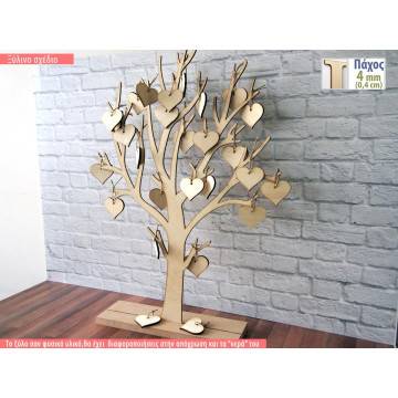 Wooden wishes board Tree with hanging hearts  2