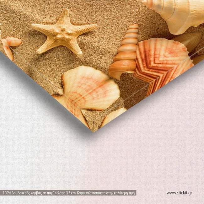 Sea shells with sand, πίνακας σε καμβά, λεπτομέρεια