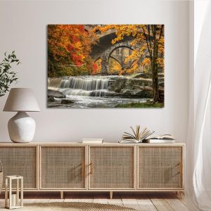 Πίνακας σε καμβά Καταρράκτης Berea falls In autumn Καμβάς τελαρωμένος Όψη 1 2