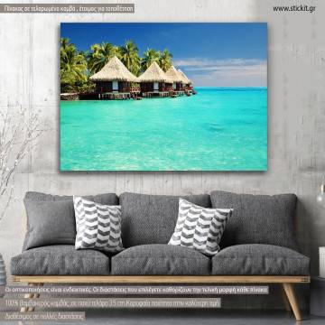 Canvas print Tropic sea bungalows