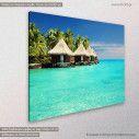 Canvas print Tropic sea bungalows, side
