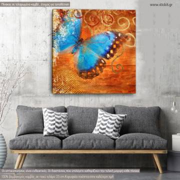 Πίνακας σε καμβά Πεταλούδα, Blue Butterfly
