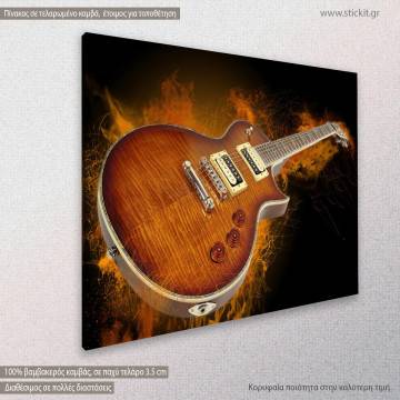 Canvas print , Guitar in flames 2