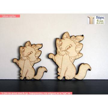 Wooden decorative figure cat