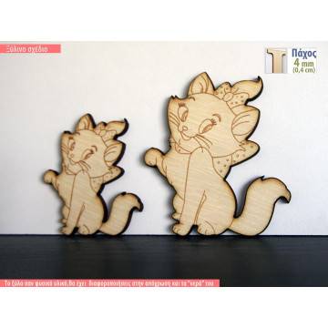 Wooden decorative figure cat 2