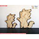 Wooden decorative figure cat
