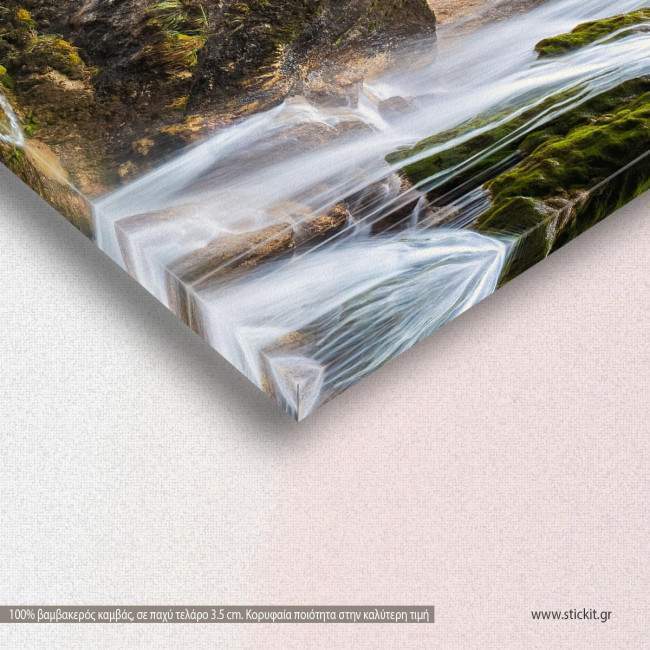 Canvas print, Waterfall in autumn, detail