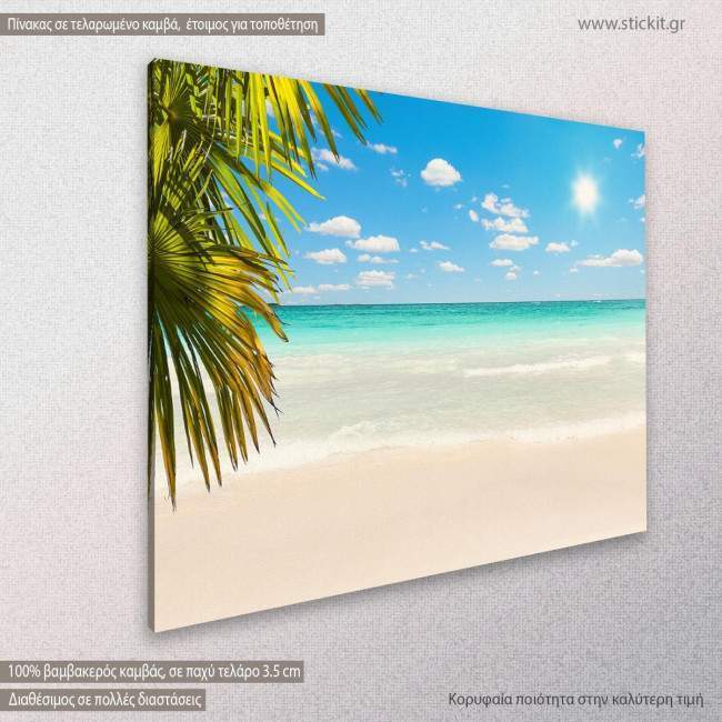 Caribbean beach, πίνακας σε καμβά, κοντινό