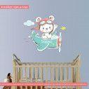 Kids wall stickers Bear airplane