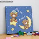 Kids canvas print Bears star and moon