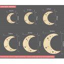 Wooden Moon with stars  decorative figure