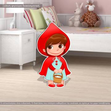 wooden decorative figure red riding hood