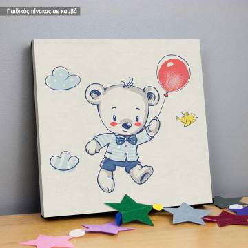 Kids canvas print Bear with balloon 2