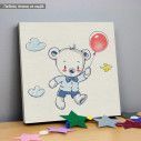 Αρκουδάκι με μπαλόνι, παιδικός - βρεφικός πίνακας σε καμβά