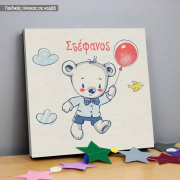 Kids canvas print Bear with balloon
