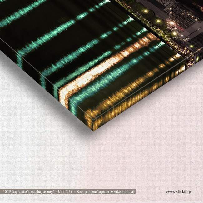 Πίνακας σε καμβά Θεσσαλονίκη με πανσέληνο, καμβάς 8