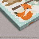 Kids canvas print forest animals with name