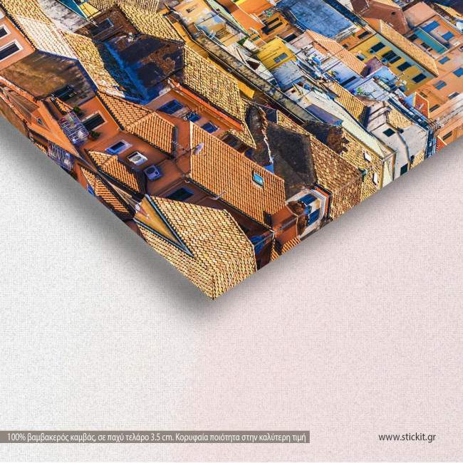 Canvas print city Corfu,  3 panels, detail