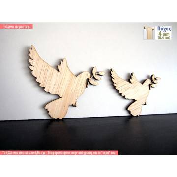 Dove with olive branch wooden figure 2