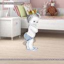 Cute prince wooden decorative figure