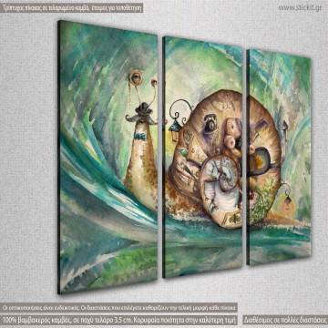 Canvas print Mr snail,  3 panels 2