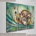 Canvas print Mr snail,  3 panels, side