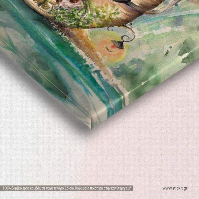 Canvas print Mr snail,  3 panels, detail