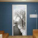 Door sticker River in the cold winter morning