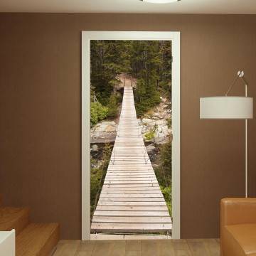 Door sticker Wood bridge in Glacier National Park