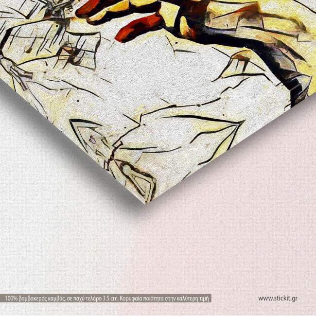 Canvas print The creation of Adam reart II,  (original by Michelangelo), reproduction, detail