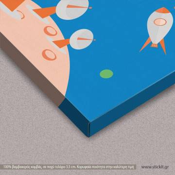 Πίνακας παιδικός σε καμβά Διάστημα 2