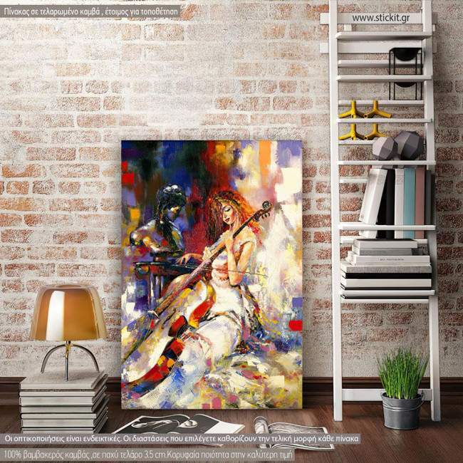 Canvas print The girl and the violoncello