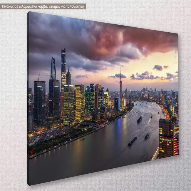 Canvas print, Shangai aerial, side